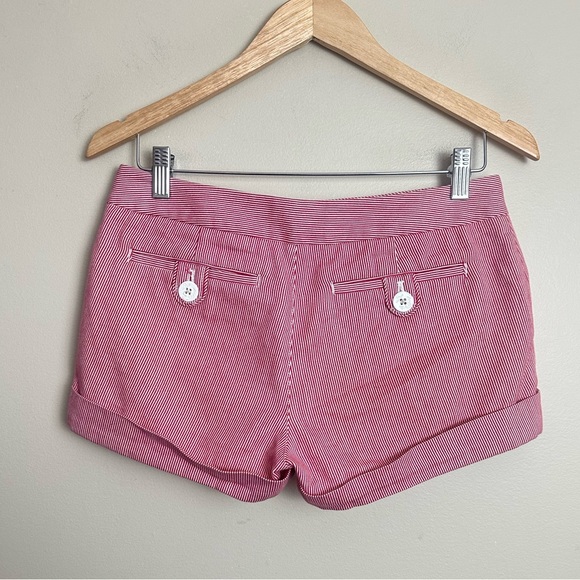 Talula Aritzia Size 4 Pink Striped Sailor High Waist Shorts Button Front - Picture 5 of 6
